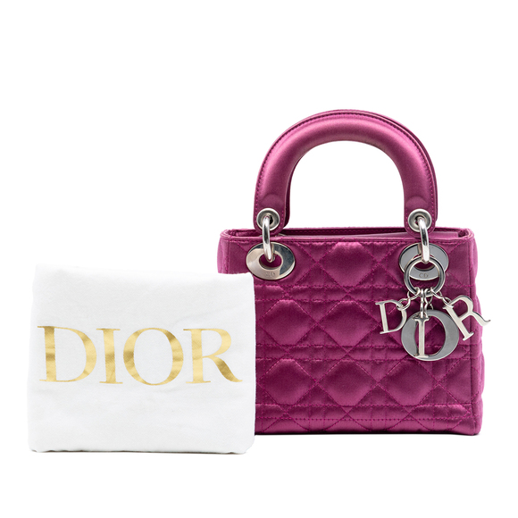Pre-Loved Dior Mini Satin Cannage Lady Dior - Picture 8 of 8